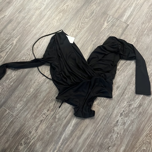 H&M black long sleeve bodysuit M - Picture 2 of 2